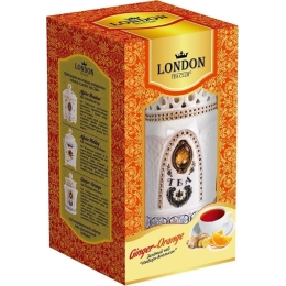 Чай черный листовой London Имбирь-апельсин в чайнице 100 г (4607051541894)
