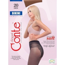 Колготки с имитацией ажурных трусиков Conte BIKINI 20 (8С-34СП), Shade