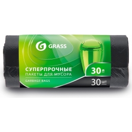 Пакет для мусора Grass ПНД 30 л 46 x 55 см черный 30 шт (4630037514421)
