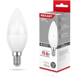 Лампа Rexant светодиодная Свеча (CN)9,5Вт Е14 903 Лм 4000К