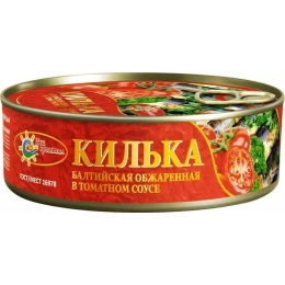 Килька балтийская в томатном соусе Рецепты Моря Наш промысел 240 г (4627100371678)