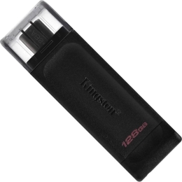 Флеш Диск Kingston 128Gb DataTraveler 70 Type-C DT70/128GB USB3.2 черный