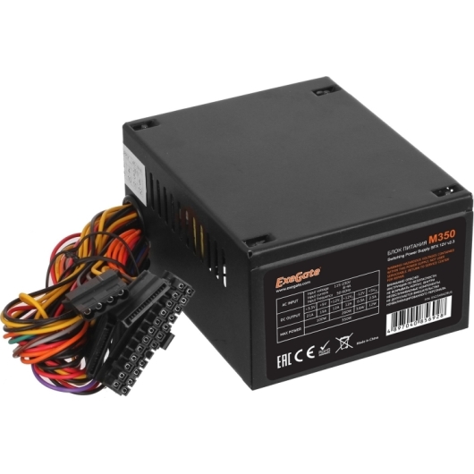 Блок питания Exegate EX234942RUS M350, SFX, 8cm fan, 24+4pin, 2xSATA, 1xFDD, 1xIDE