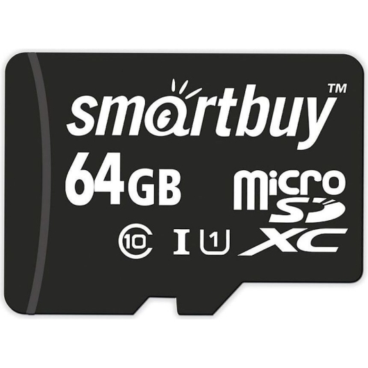 Карта флэш-памяти MicroSD 64 Гб Smart Buy +SD адаптер (class 10) LE