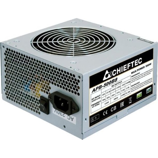 Блок питания CHIEFTEC APB-500B8,500 Вт ATX 12V,с активным PFC,24+4 pin 1x 6 / 8-pin разъем