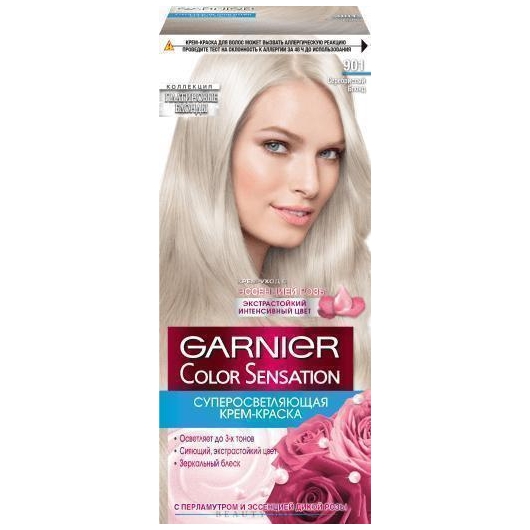 Стойкая питательная крем-краска для волос Garnier Color Sensation оттенок 901 Серебристый блонд (3600542259057)