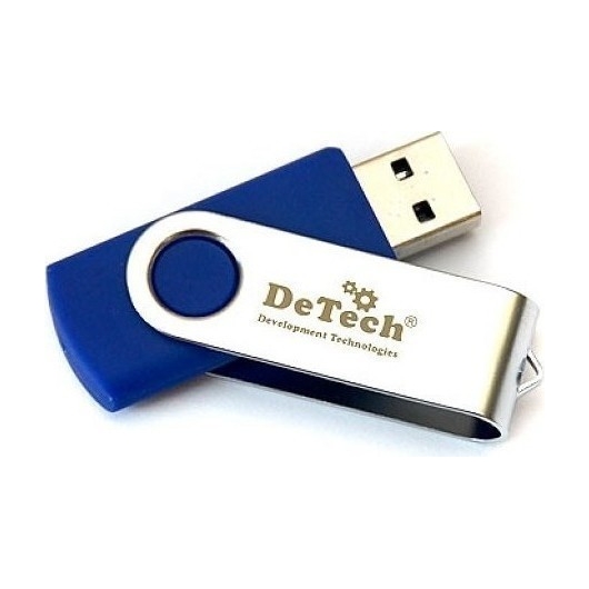 Флеш-накопитель USB2.0 Flash DeTech 32GB Swivel Blue