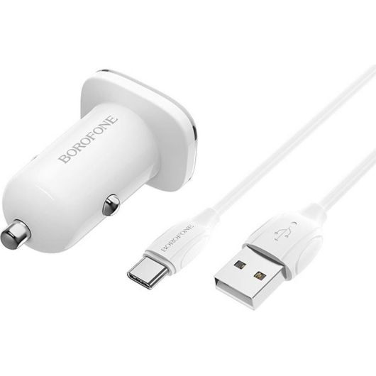 АЗУ 1USB 3.0A QC3.0 быстрая зарядка для Type-C Borofone BZ12A (White)