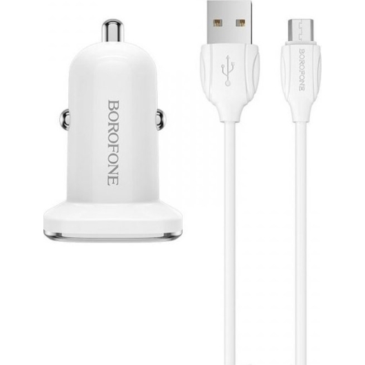 Автомобильная зарядка Borofone BZ12 Lasting power + кабель micro-USB