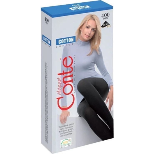 Теплые колготки из хлопка Conte COTTON 400 Lycra® (7С-25СП), Nero, Цвет: Nero, Размер: 5